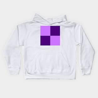 Purple Checkerboard Pattern Kids Hoodie